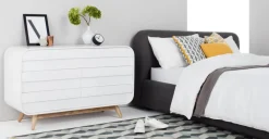 Cómoda Ancha Esme – Blanco y Fresno