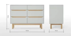 Cómoda Ancha Jayden – Gris y Roble