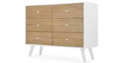 Cómoda Ancha Larsen – Roble y Blanco