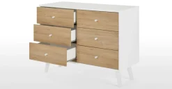 Cómoda Ancha Larsen – Roble y Blanco