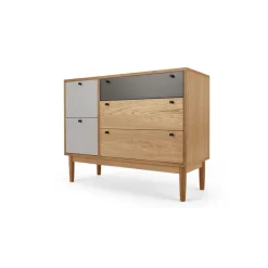 Cómoda Campton – Roble y Gris