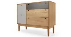 Cómoda Campton – Roble y Gris