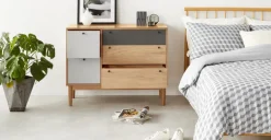 Cómoda Campton – Roble y Gris