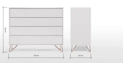 Cómoda Elona – Gris y Cobre