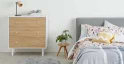Cómoda Larsen – Roble y Blanco