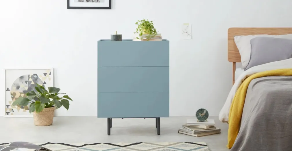 Cómoda Mino – Azul Cerceta y Roble