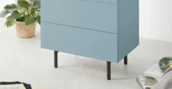 Cómoda Mino – Azul Cerceta y Roble