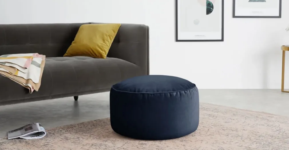 Cojín de Suelo de Terciopelo Lux – Azul Real