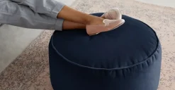 Cojín de Suelo de Terciopelo Lux – Azul Real