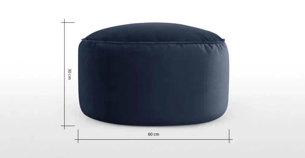 Cojín de Suelo de Terciopelo Lux – Azul Real