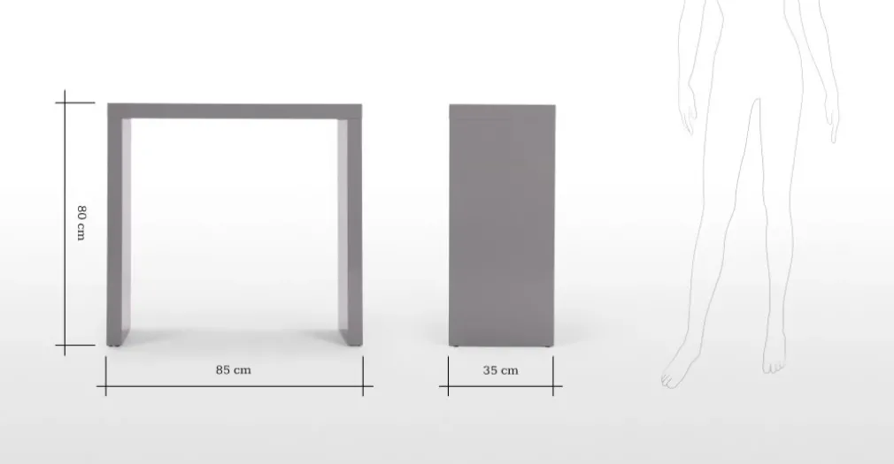 Consola pequeña Bramante – Gris