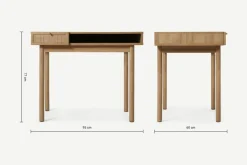 Escritorio Compacto Pavia – Natural Oak y Ratán