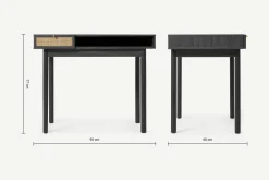 Escritorio Compacto Pavia – Black y Ratán