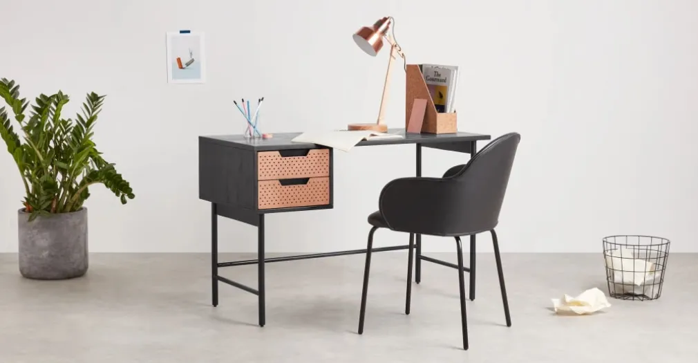 Escritorio Franklin – Negro y Cobre