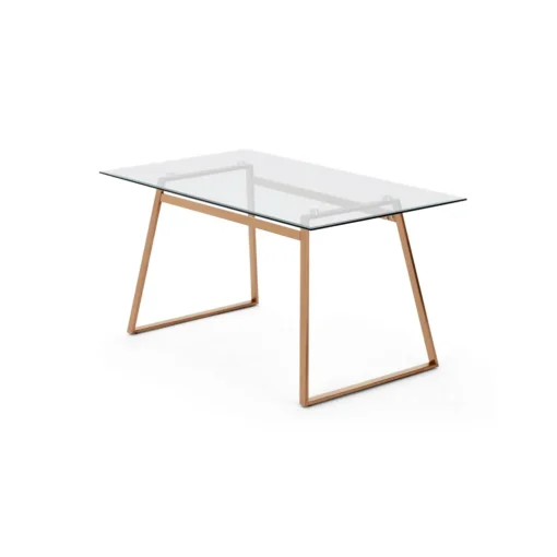 Escritorio Rectangular Haku – Cobre y Cristal
