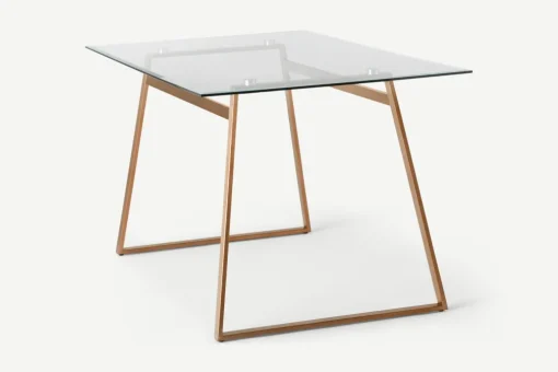 Escritorio Rectangular Haku – Cobre y Cristal