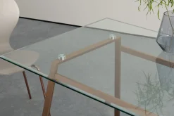 Escritorio Rectangular Haku – Cobre y Cristal