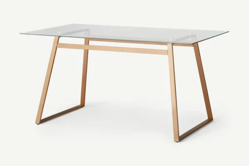 Escritorio Rectangular Haku – Cobre y Cristal