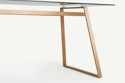 Escritorio Rectangular Haku – Cobre y Cristal