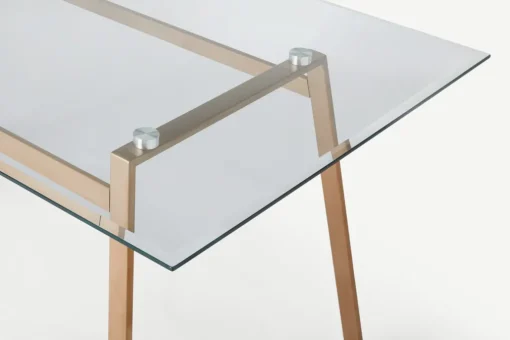 Escritorio Rectangular Haku – Cobre y Cristal