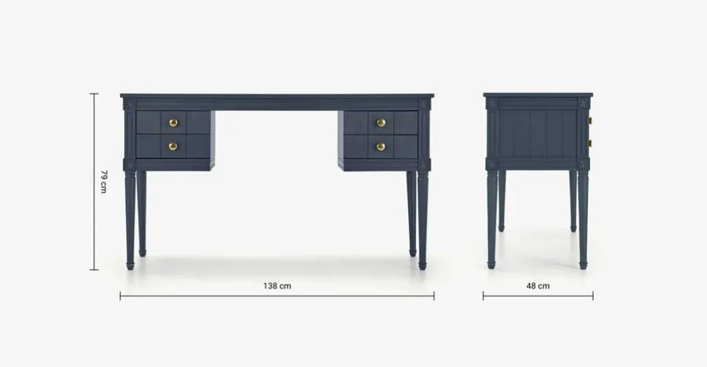 Escritorio Vintage Bourbon – Azul oscuro