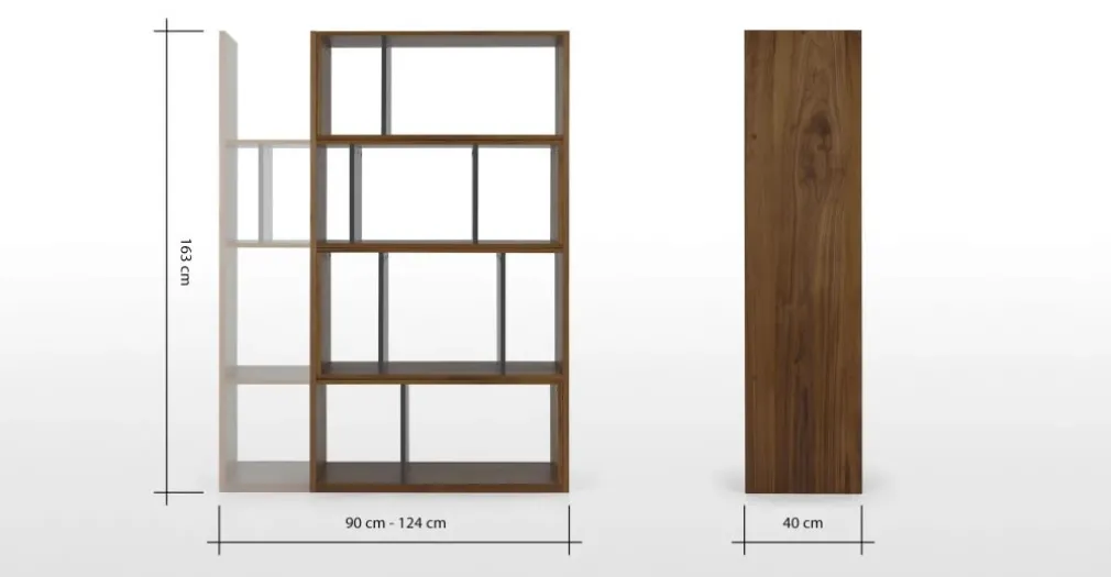 Estantería Kya – Nogal y gris