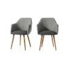 Juego de 2 sillas carver de comedor Lule – Gris marga y gris granizo y roble