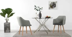 Juego de 2 sillas carver de comedor Lule – Gris marga y gris granizo y roble