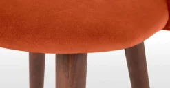 Juego de 2 sillas carver de respaldo alto Lule – Terciopelo naranja llama