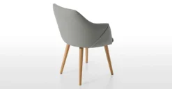 Juego de 2 sillas carver de comedor Lule – Gris marga y gris granizo y roble