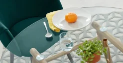 Juego de 2 sillas carver de respaldo alto Lule – Terciopelo azul espuma de mar