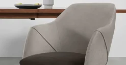 Juego de 2 sillas carver de comedor Lule – Terciopelo gris claro y gris oscuro