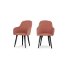 Juego de 2 sillas de comedor carver de respaldo alto Stig – Rosa viejo y negro