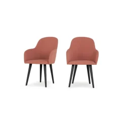 Juego de 2 sillas de comedor carver de respaldo alto Stig – Rosa viejo y negro