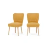Juego de 2 sillas de comedor Charley – Amarillo yema y roble