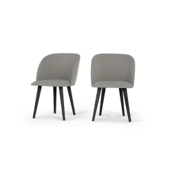 Juego de 2 sillas de comedor Stig – Gris manhattan y negro