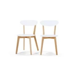 Juego de 2 sillas de comedor Fjord – Roble y blanco