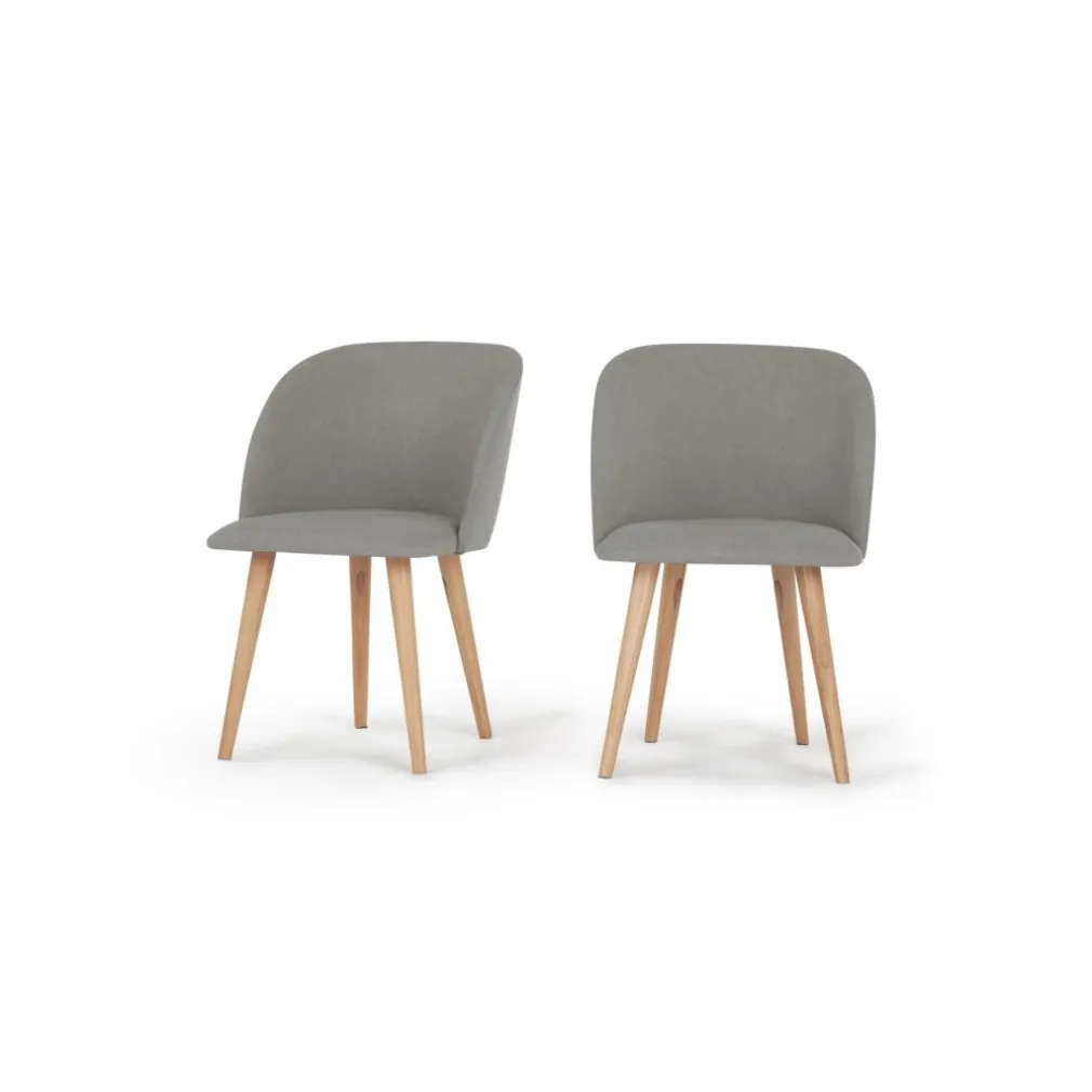 Juego de 2 sillas de comedor Stig – Gris manhattan y roble