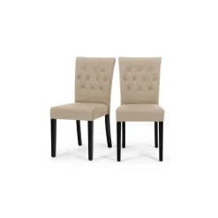 Juego de 2 sillas de comedor Flynn – Beis Biscuit y negro