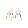 Juego de 2 sillas de comedor Thelma – Roble y blanco