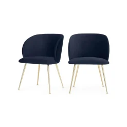 Juego de 2 sillas de comedor Adeline – Azul Real