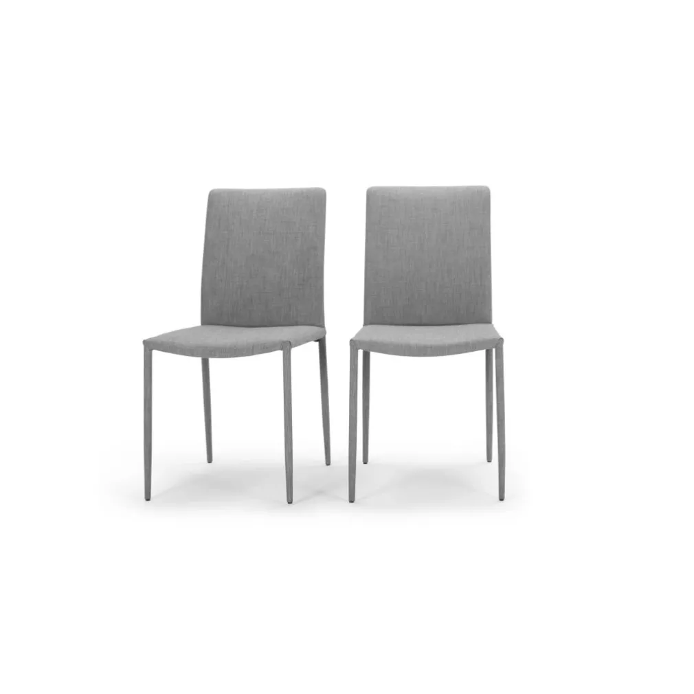 Juego de 2 sillas de comedor Braga – Gris perla