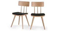 Juego de 2 sillas de comedor Kitson – Fresno natural y negro