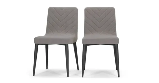 Juego de 2 sillas de comedor Lex – Gris grafito