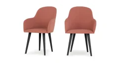 Juego de 2 sillas de comedor carver de respaldo alto Stig – Rosa viejo y negro
