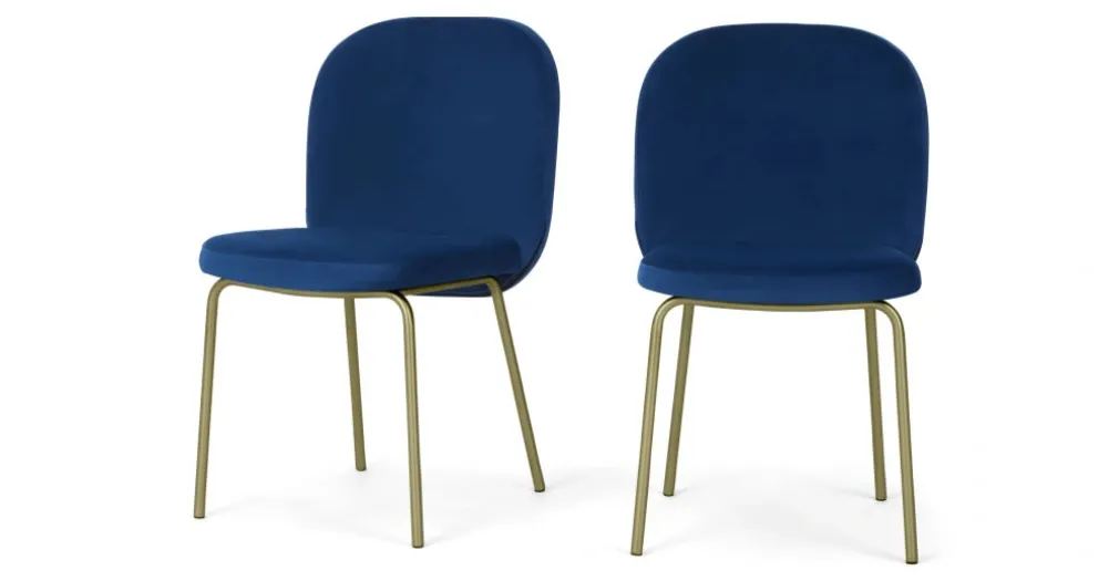 Juego de 2 sillas de comedor Safia – Azul Eléctrico