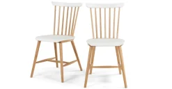 Juego de 2 sillas de comedor Deauville en roble y blanco