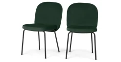 Juego de 2 sillas de comedor Safia – Terciopelo verde pino