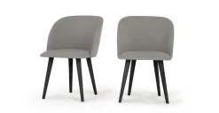 Juego de 2 sillas de comedor Stig – Gris manhattan y negro