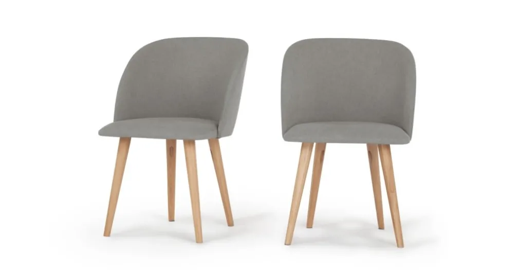 Juego de 2 sillas de comedor Stig – Gris manhattan y roble